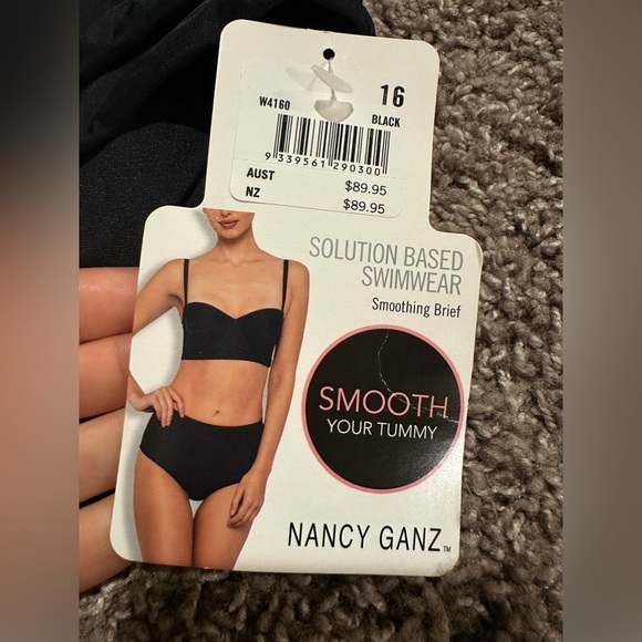 NWT Nancy Ganz Shaping Swimwear Bikini Bottom Black , size 16 - Picture 5 of 6